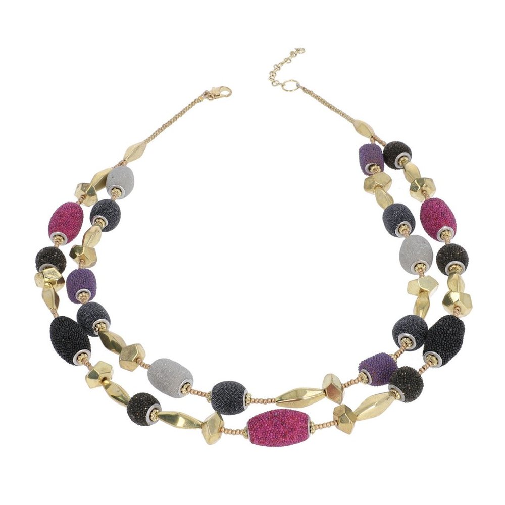 Multi Color Glass Beads Necklace